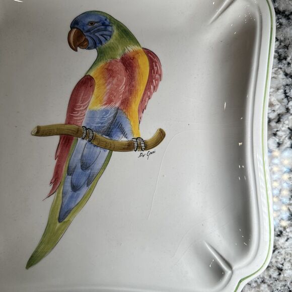 Este Made in Italy P/32 Decorator & Mano Parrot Plate (10.5”) - Picture 7 of 7